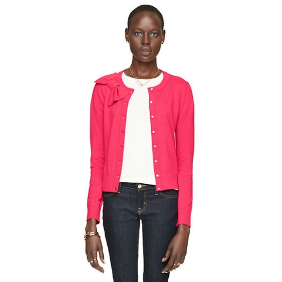 kate spade Jewel Button Bow Cashmere Wool Cardigan - Picture 3 of 7